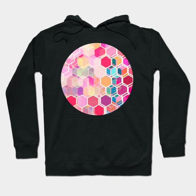 Rainbow Honeycomb - colorful hexagon pattern Hoodie by micklyn